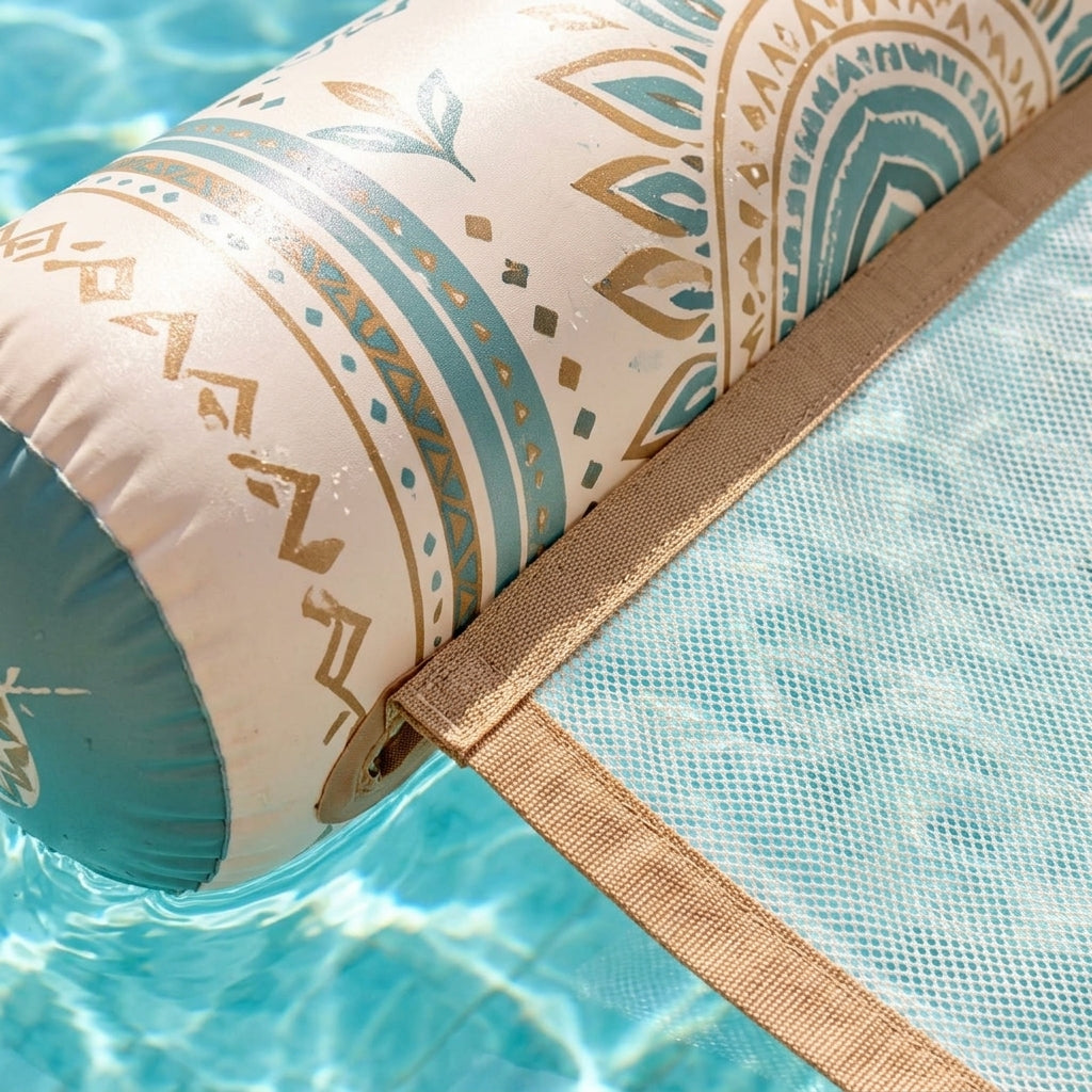 Boho Inflatable Mesh Pool Hammock