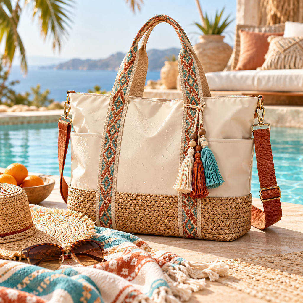 Boho Waterproof Beach Tote